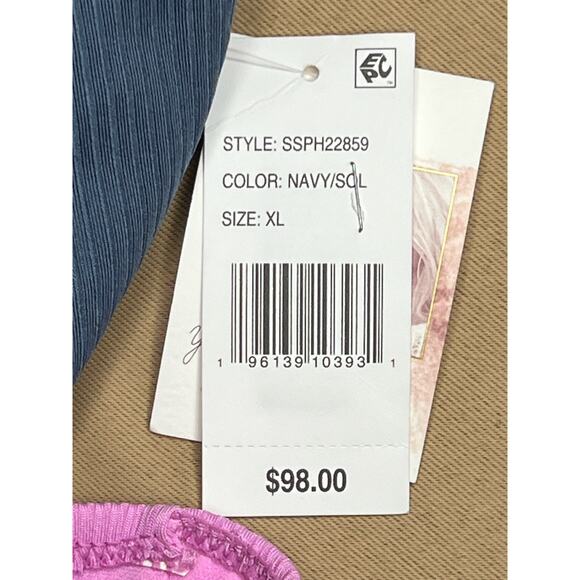 Jessica Simpson Navy/Sol Chop & Change cutout One Piece Swim suit XL NWT - Picture 5 of 7